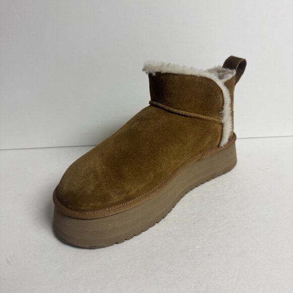 Koolaburra Womens Ultra Mini Boot Chestnut Size 9 M - Picture 2 of 5